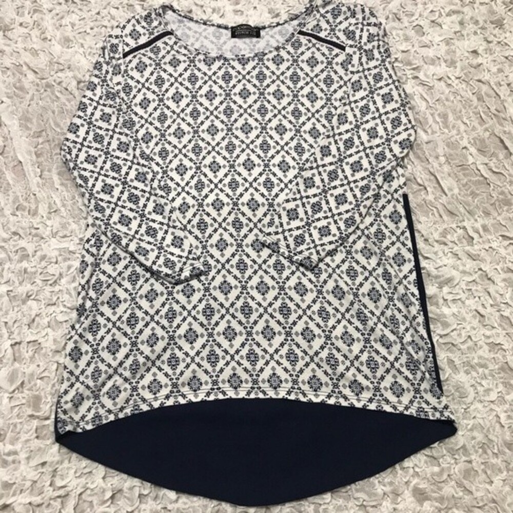 Paper Moon blue top  women blouse stitch fix floral print top size XS